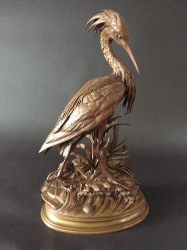 ‘Heron’ c.1870 Jules Moigniez (French 1835-94) Height 55cm/Length31cm