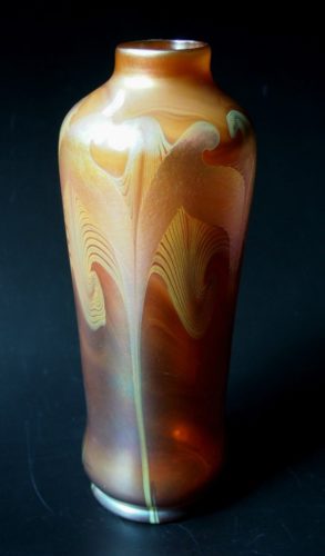 Louis Comfort Tiffany ‘Honey Amber Red’ Favrile Vase -1896