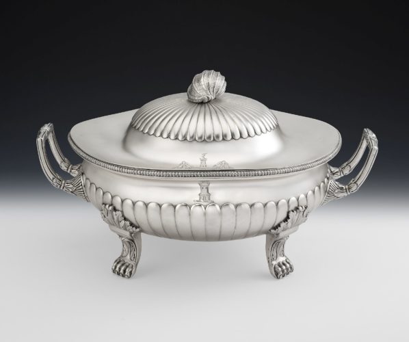 A very unusual George III Soup Tureen. Made in London in 1803 by Daniel Pontifex. Length: 13.5 inches, Height 7.5 inches and weight: 90oz.