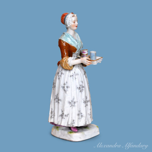 Meissen figure of the Chocolate Girl after a painting by Etienne Liotard
